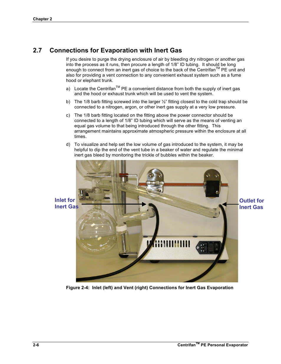 7 connections for evaporation with inert gas | KD Scientific Centrifan PE User Manual | Page 22 / 40