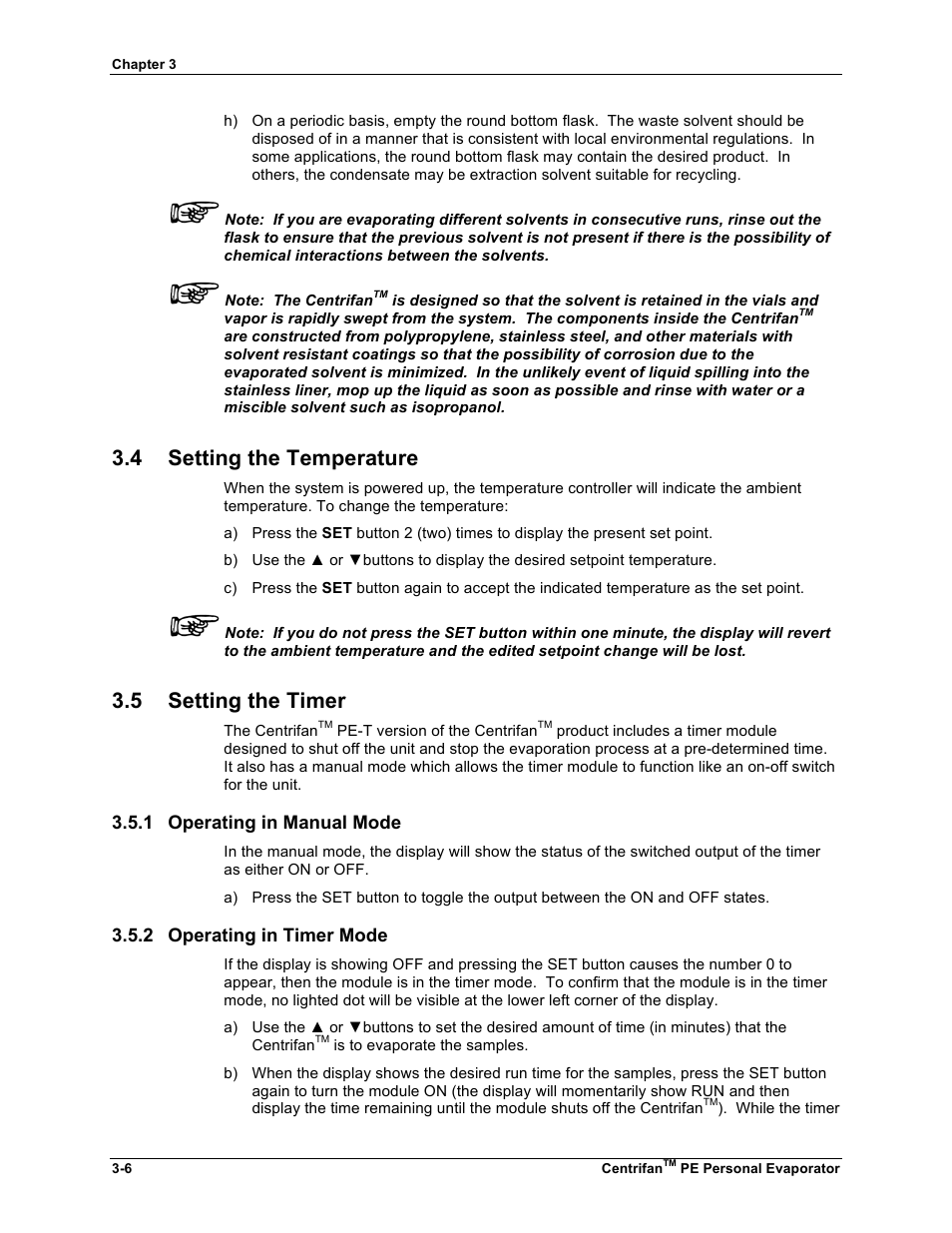 4 setting the temperature, 5 setting the timer, 1 operating in manual mode | 2 operating in timer mode | KD Scientific Centrifan PE User Manual | Page 28 / 40
