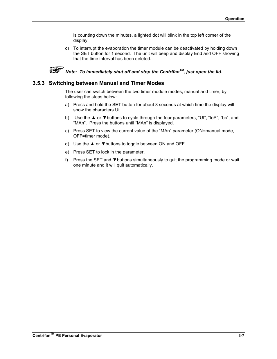 3 switching between manual and timer modes | KD Scientific Centrifan PE User Manual | Page 29 / 40