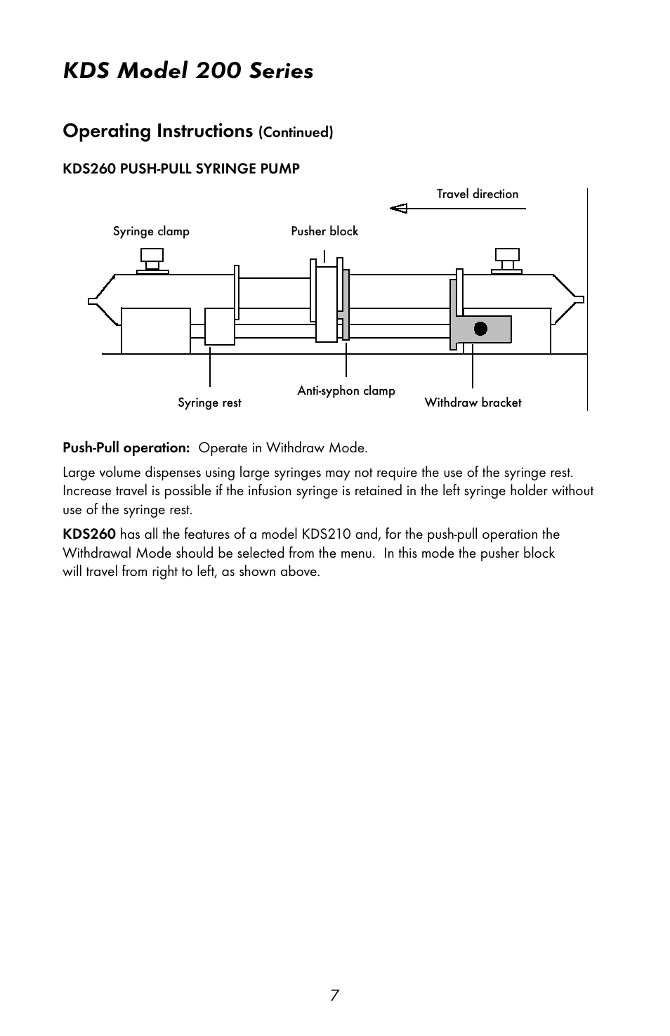 Kds model 200 series, Operating instructions | KD Scientific 200 Series User Manual | Page 11 / 39