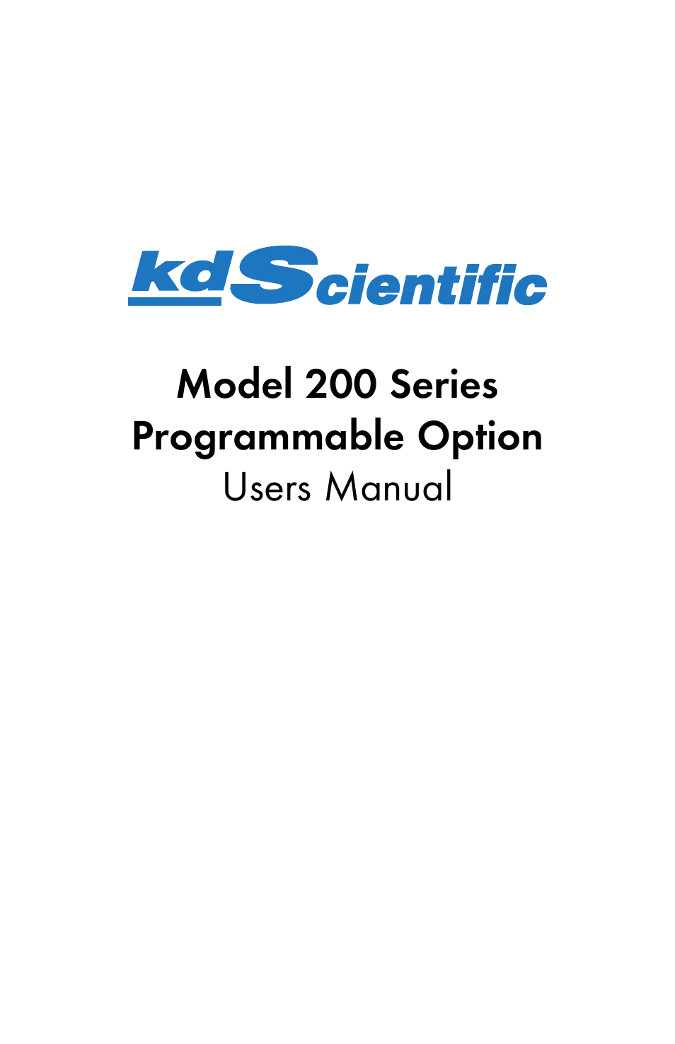 KD Scientific 200 Programmable Manual User Manual | 15 pages