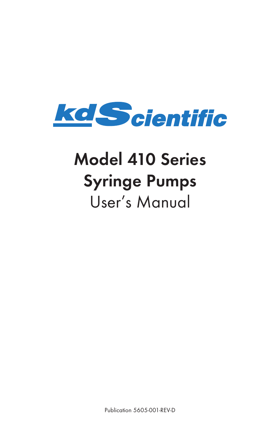 KD Scientific 410 User Manual | 38 pages