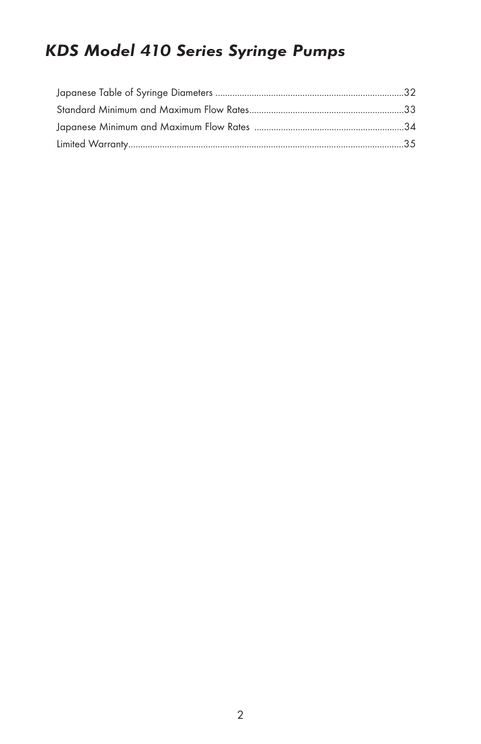 Kds model 410 series syringe pumps | KD Scientific 410 User Manual | Page 4 / 38