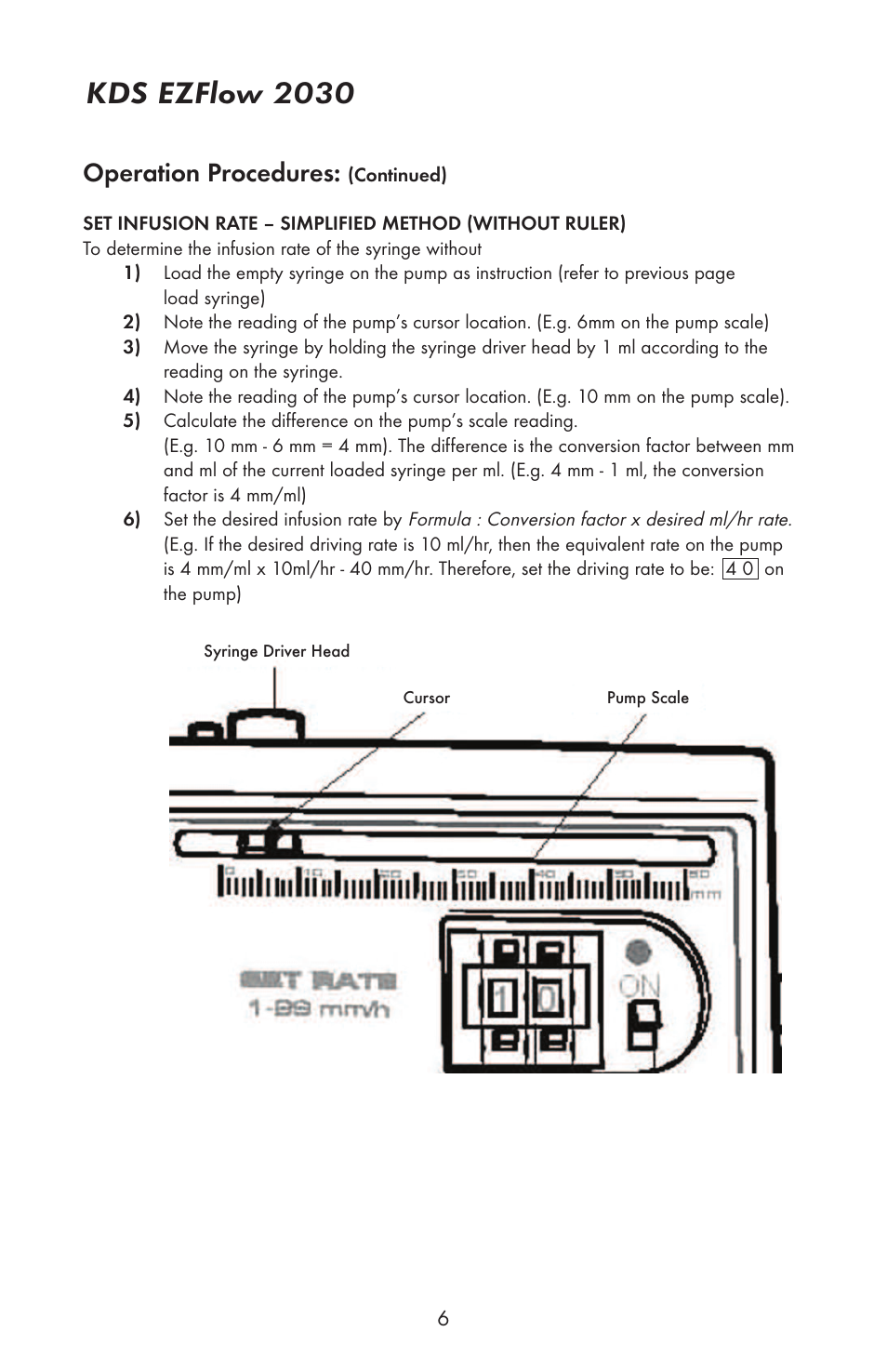 Kds ezflow 2030, Operation procedures | KD Scientific EZFLOW 2030 User Manual | Page 7 / 9