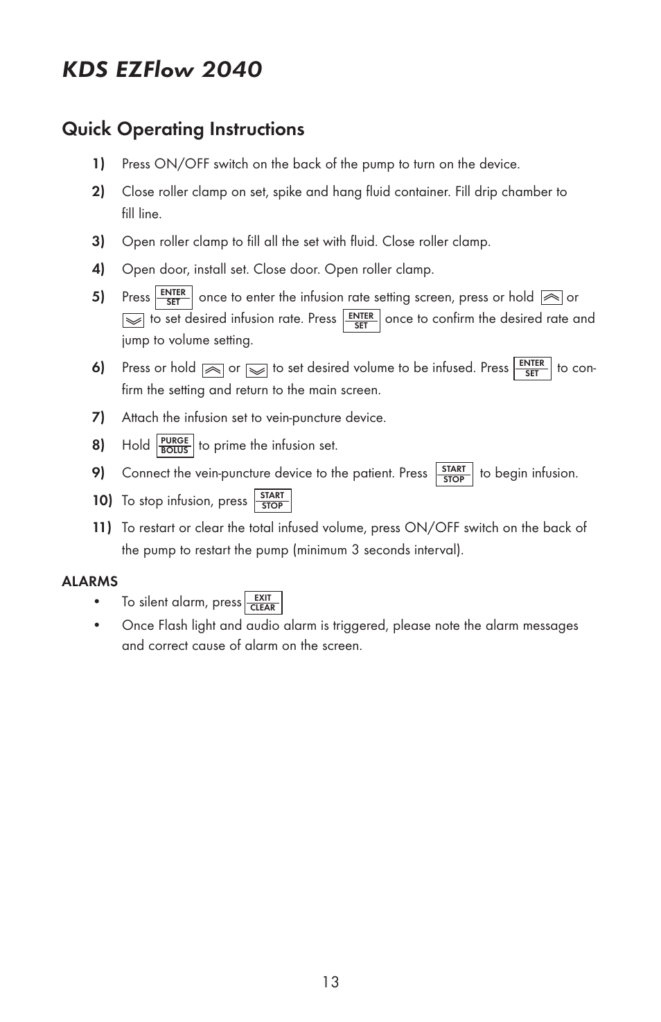 Kds ezflow 2040, Quick operating instructions | KD Scientific EZFLOW 2040 User Manual | Page 15 / 34