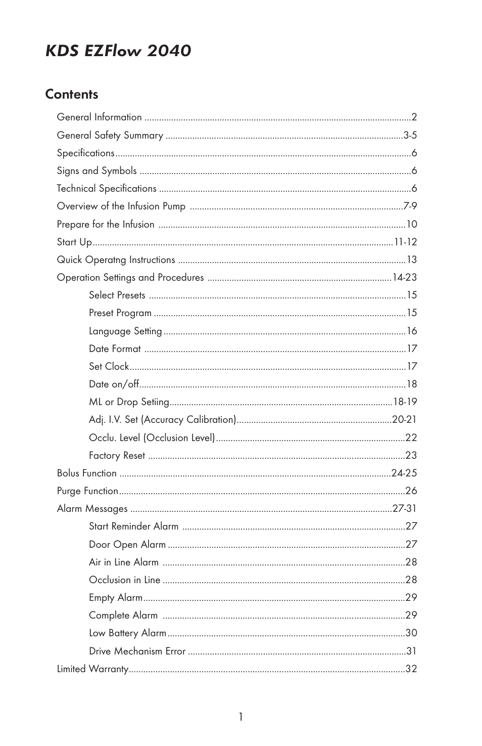 KD Scientific EZFLOW 2040 User Manual | Page 3 / 34