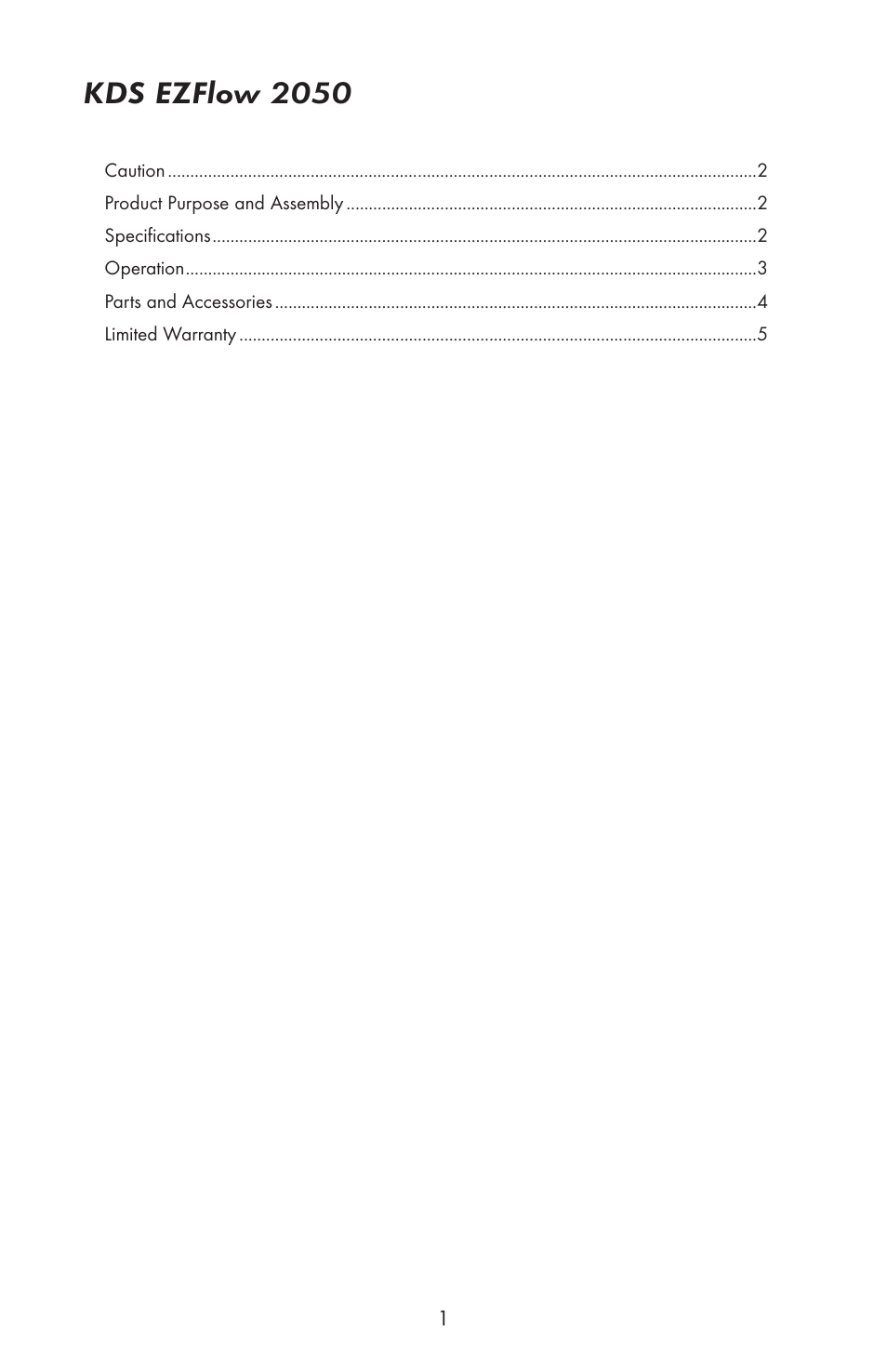 Kds ezflow 2050 | KD Scientific EZFLOW 2050 User Manual | Page 2 / 6
