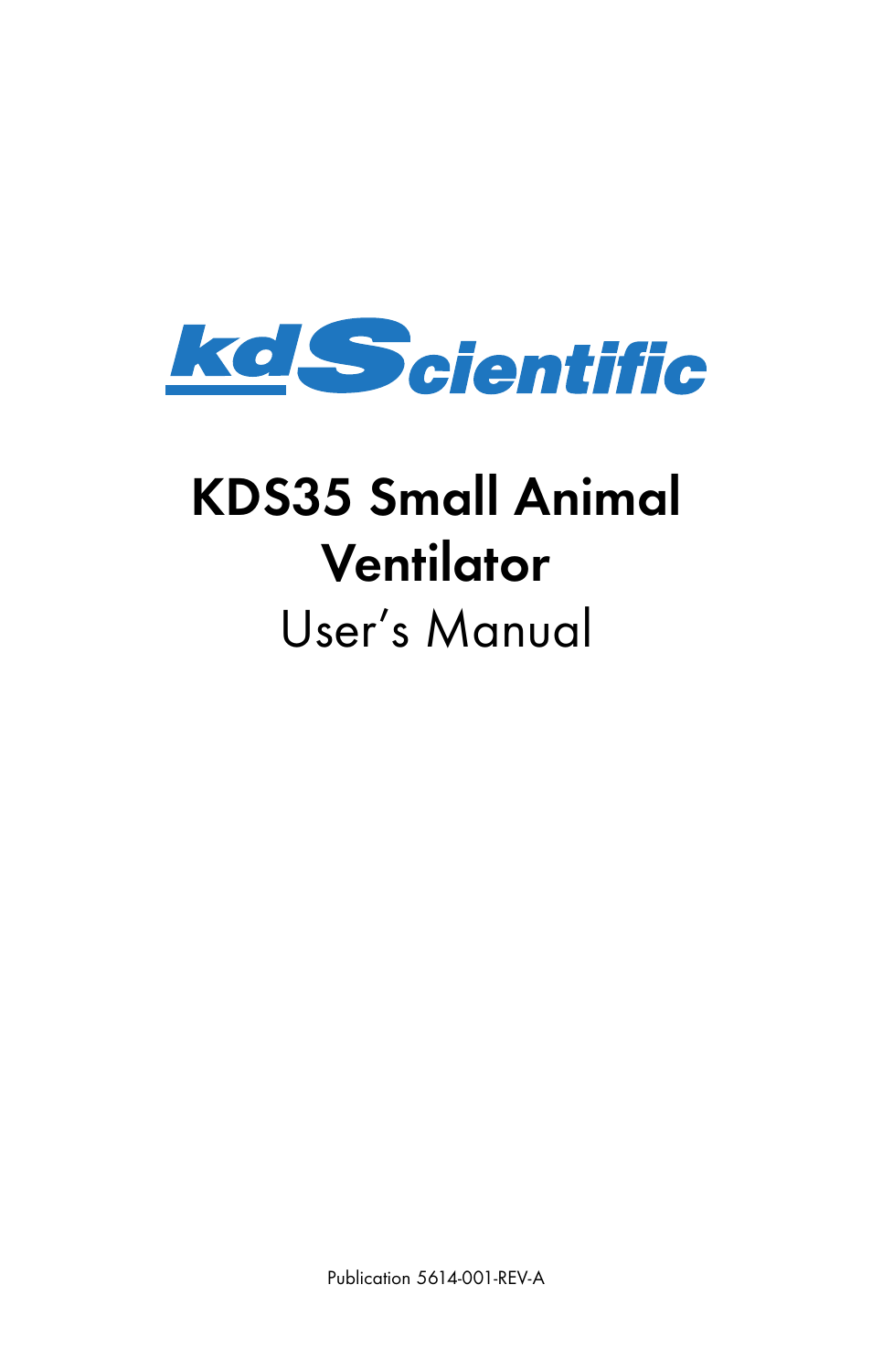 KD Scientific 35 Ventilator User Manual | 16 pages