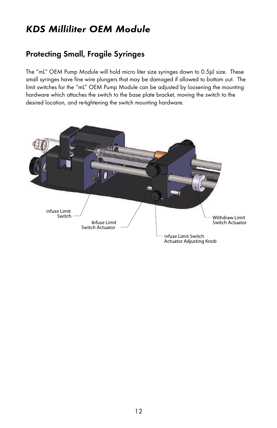 Kds milliliter oem module, Protecting small, fragile syringes | KD Scientific 910 OEM Pump User Manual | Page 11 / 23