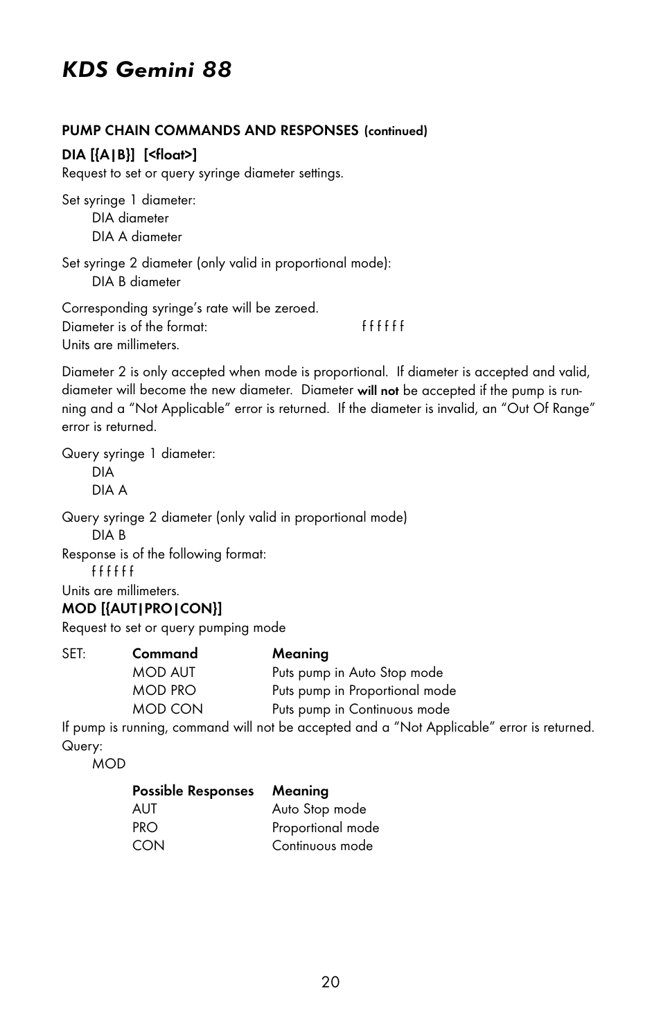 Kds gemini 88 | KD Scientific Gemini 88 User Manual | Page 22 / 33