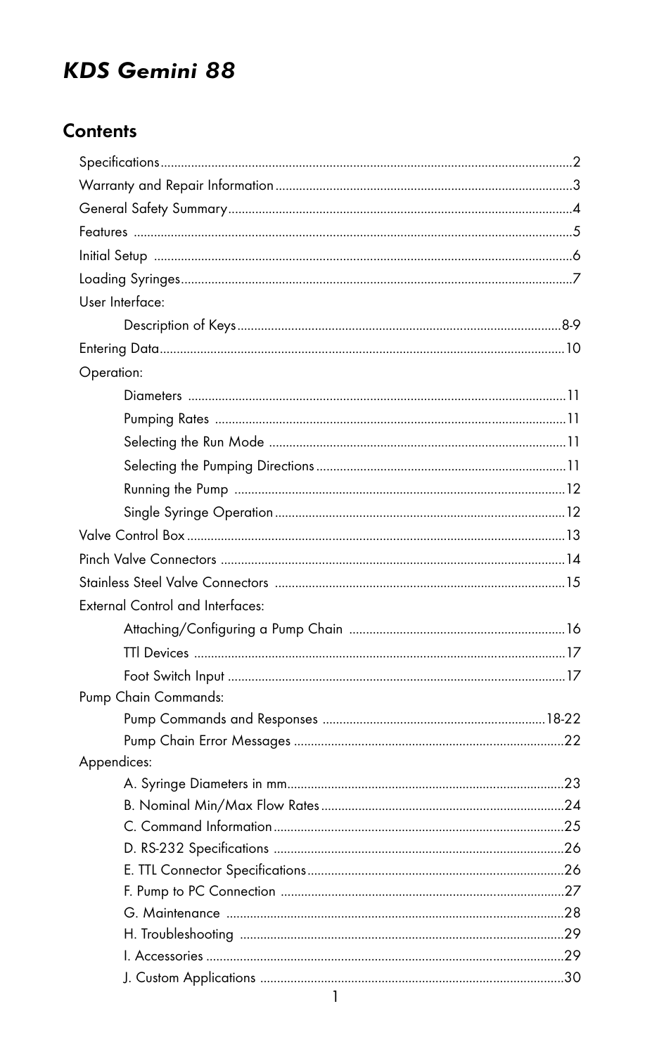 KD Scientific Gemini 88 User Manual | Page 3 / 33