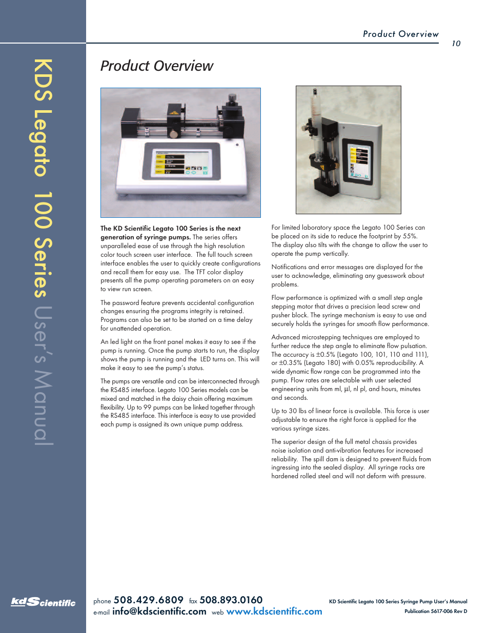 Product overview | KD Scientific Legato 100 Series User Manual | Page 10 / 71