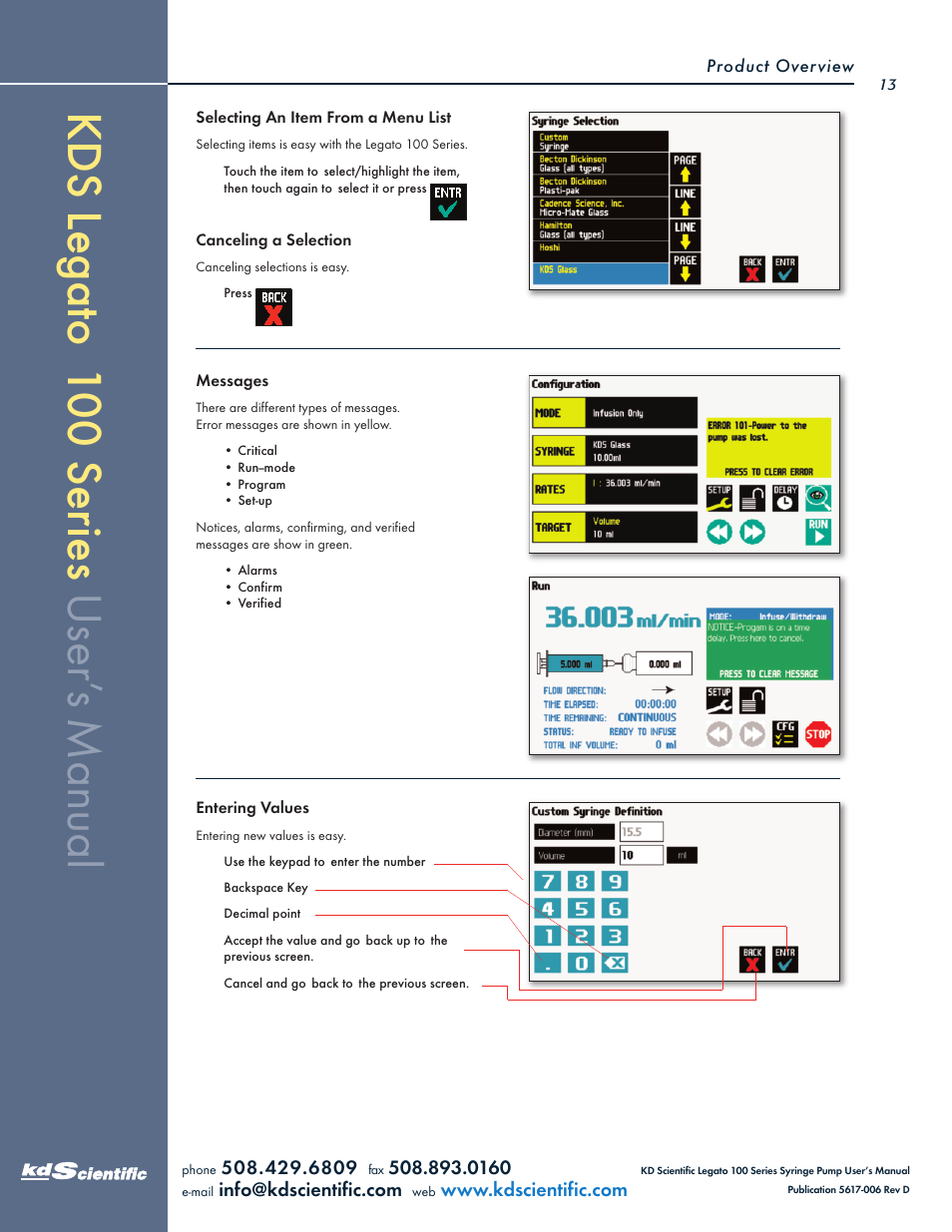 KD Scientific Legato 100 Series User Manual | Page 13 / 71