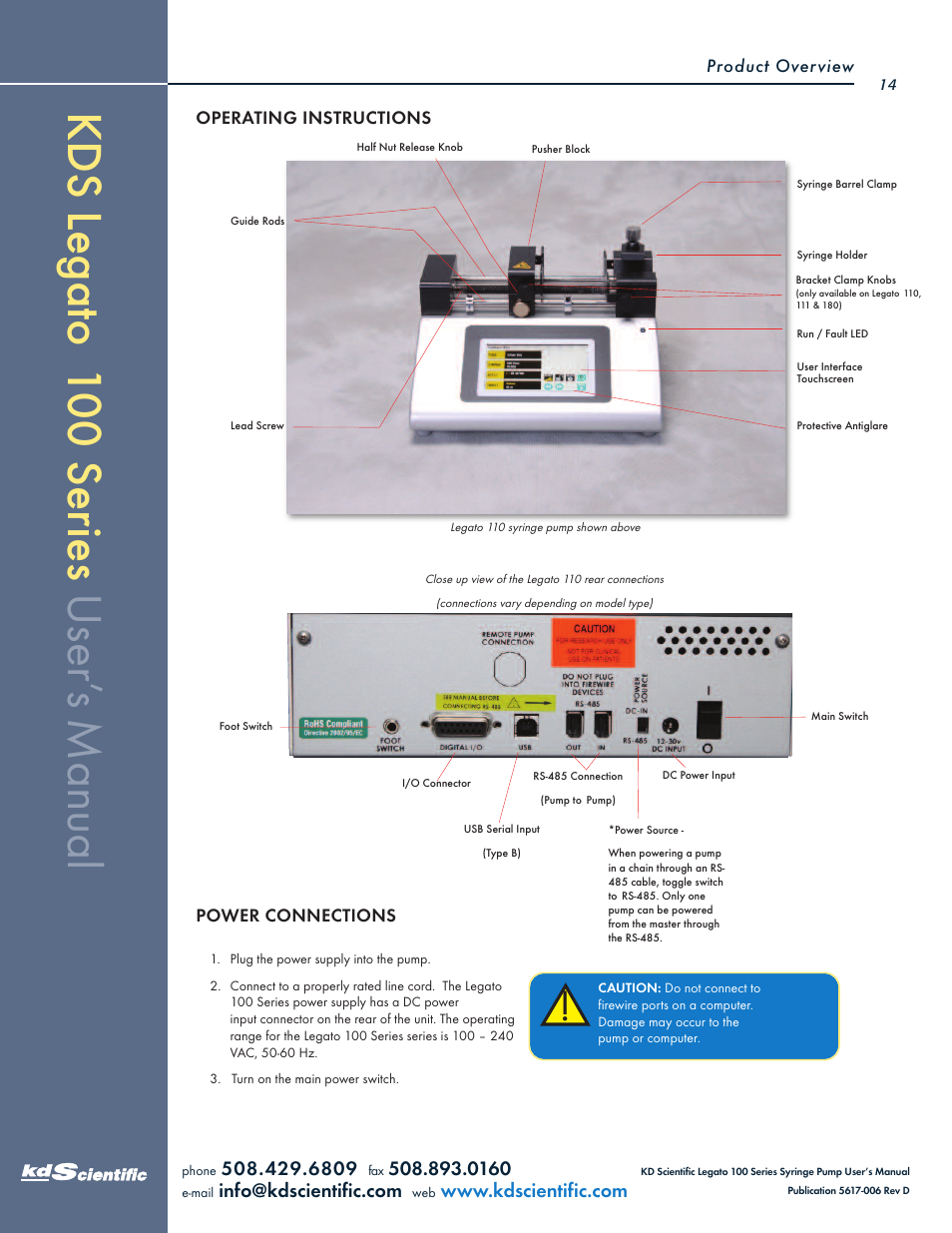 KD Scientific Legato 100 Series User Manual | Page 14 / 71