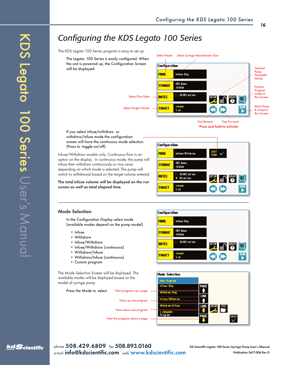 Configuring the kds legato 100 series | KD Scientific Legato 100 Series User Manual | Page 16 / 71