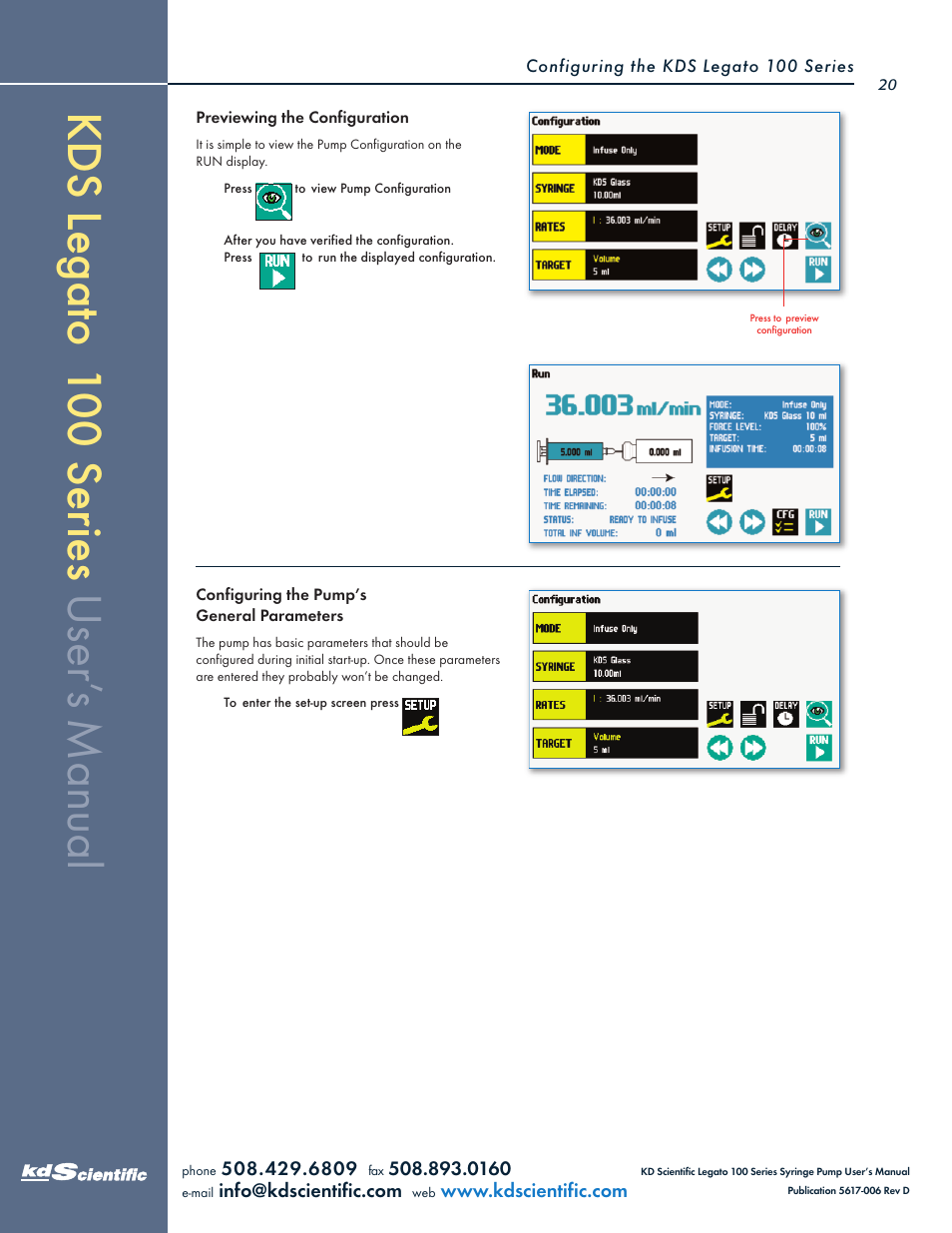 KD Scientific Legato 100 Series User Manual | Page 20 / 71