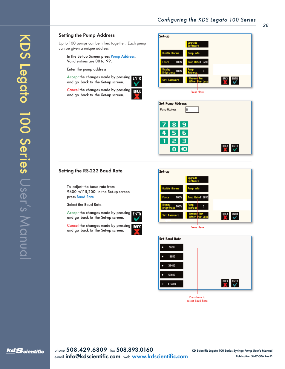 KD Scientific Legato 100 Series User Manual | Page 26 / 71