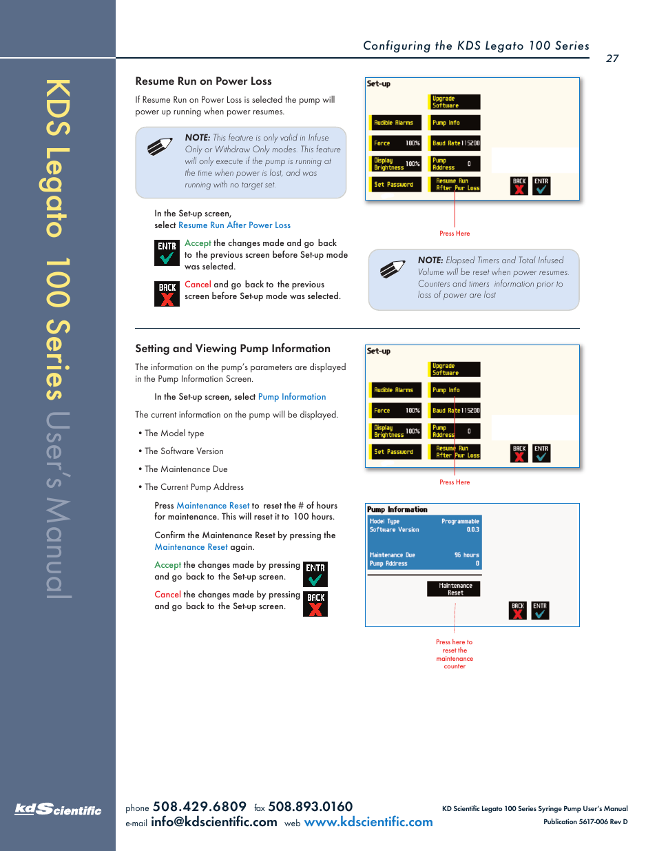 KD Scientific Legato 100 Series User Manual | Page 27 / 71