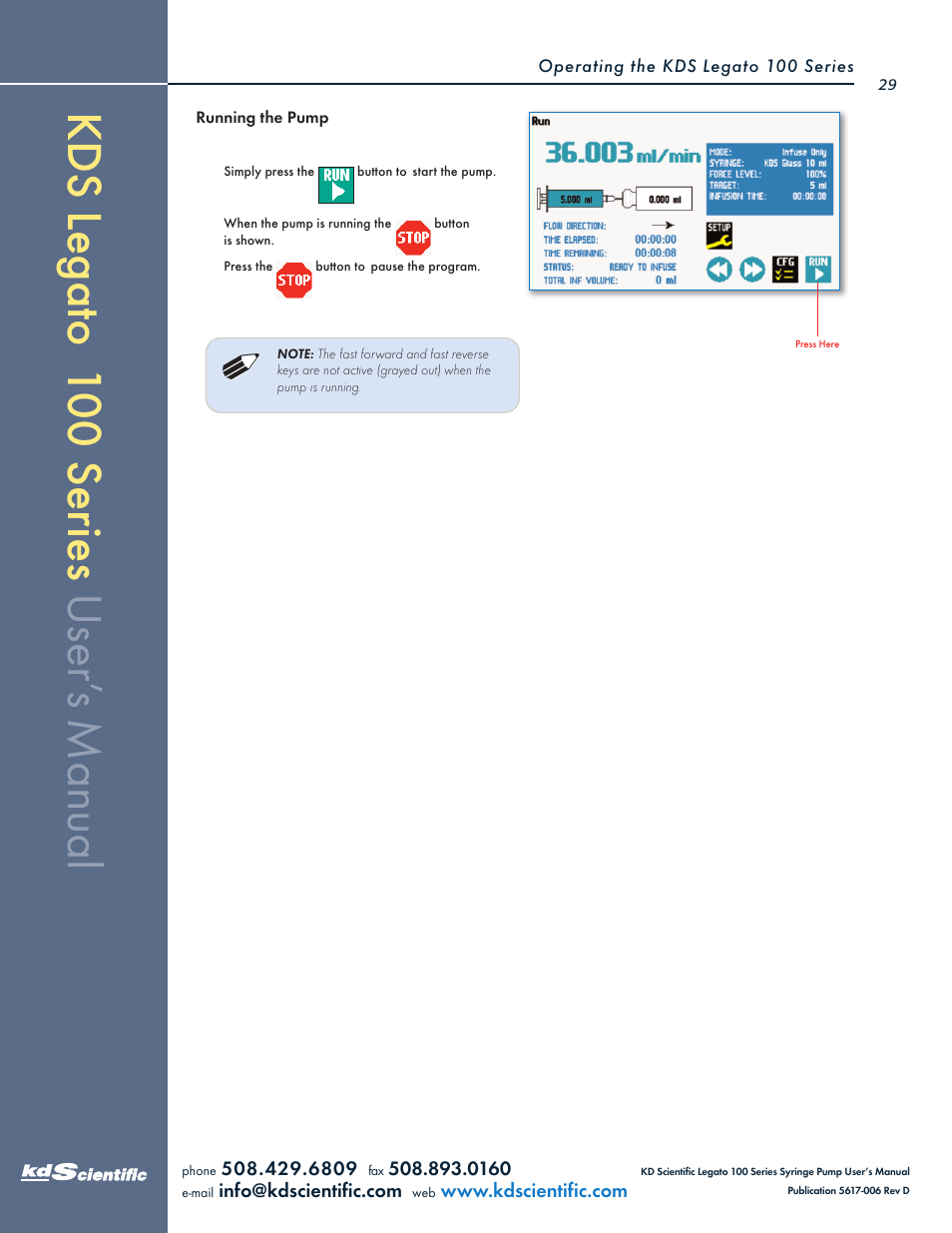 KD Scientific Legato 100 Series User Manual | Page 29 / 71