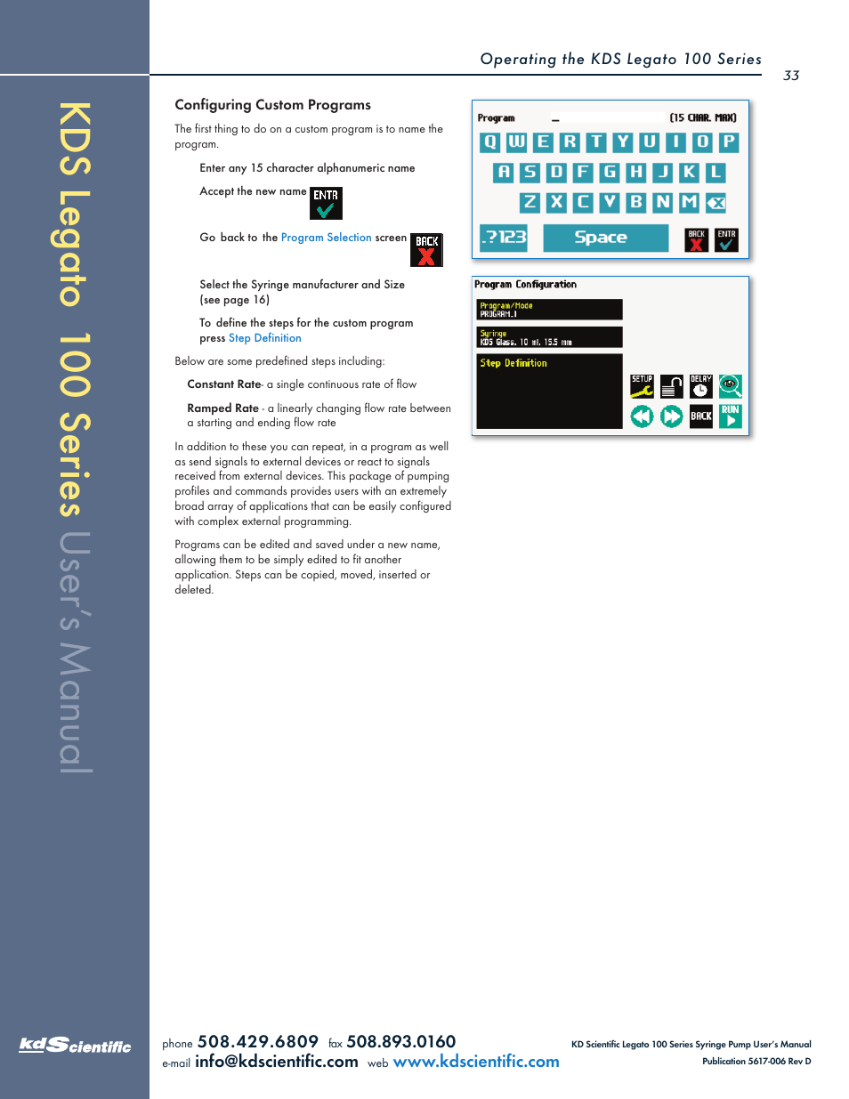 KD Scientific Legato 100 Series User Manual | Page 33 / 71