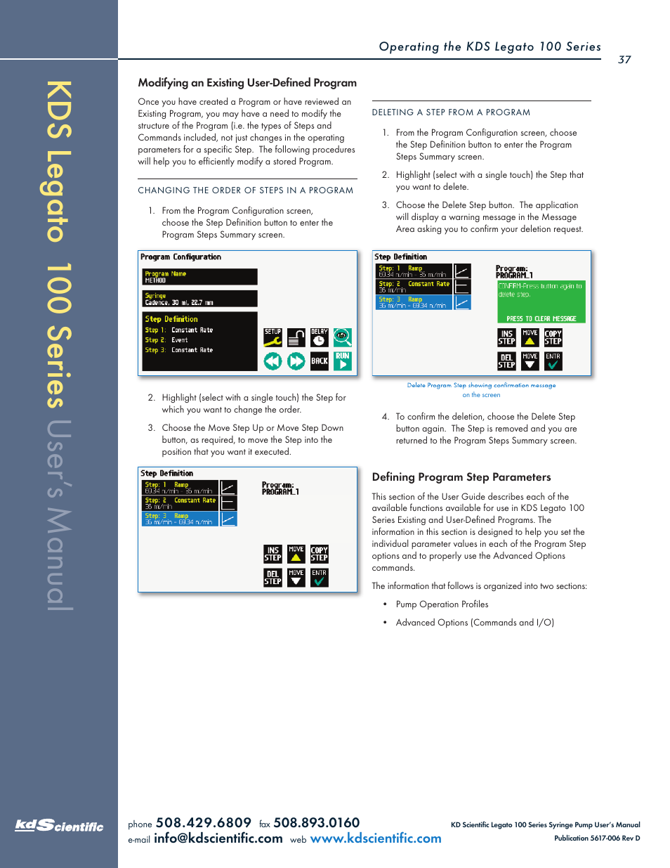 KD Scientific Legato 100 Series User Manual | Page 37 / 71