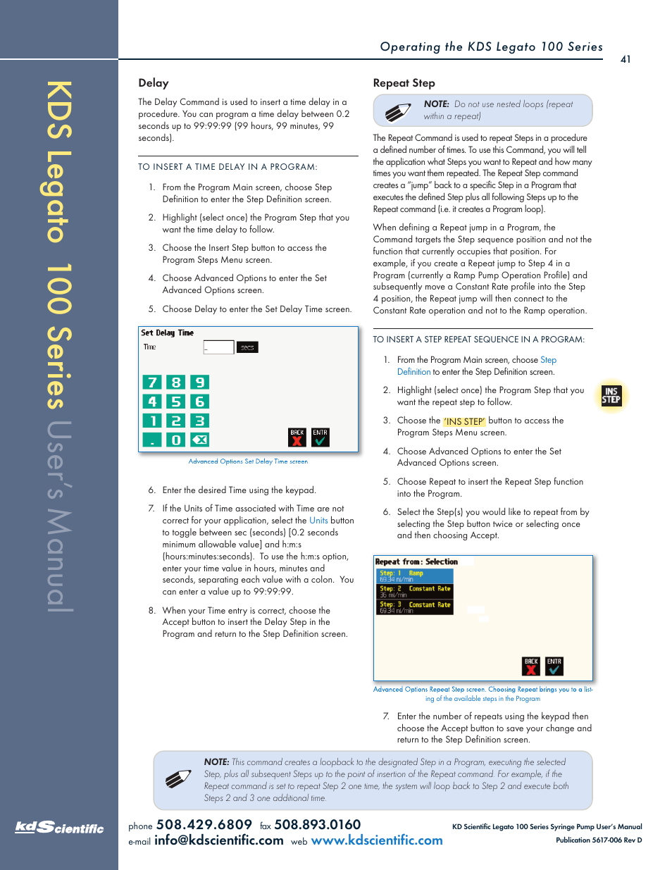KD Scientific Legato 100 Series User Manual | Page 41 / 71