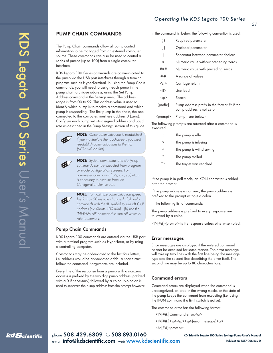 KD Scientific Legato 100 Series User Manual | Page 51 / 71