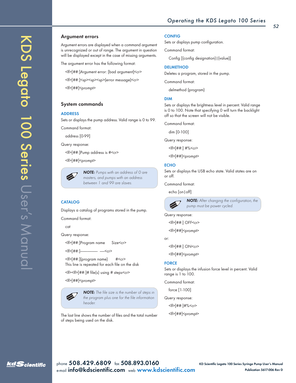 KD Scientific Legato 100 Series User Manual | Page 52 / 71