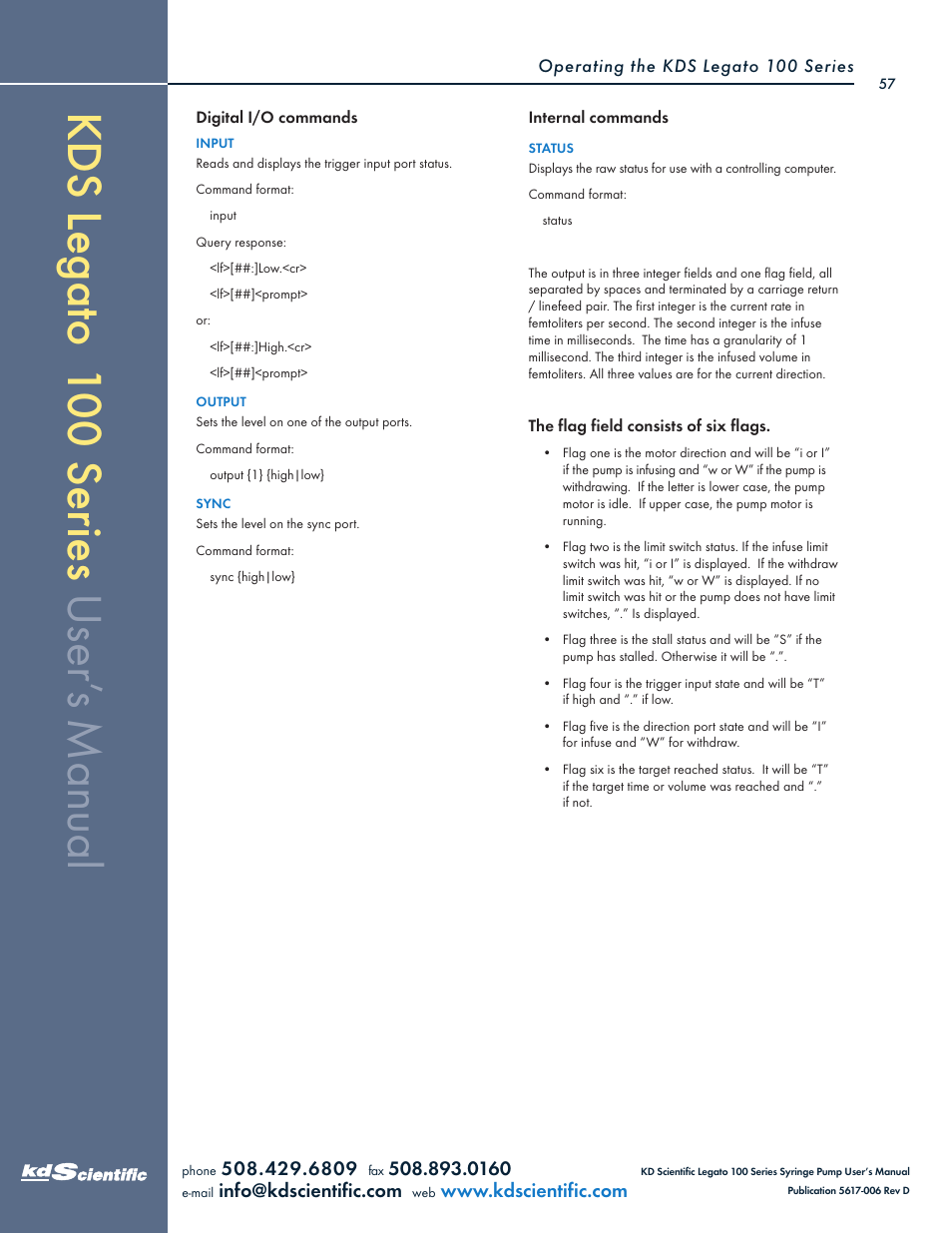 KD Scientific Legato 100 Series User Manual | Page 57 / 71