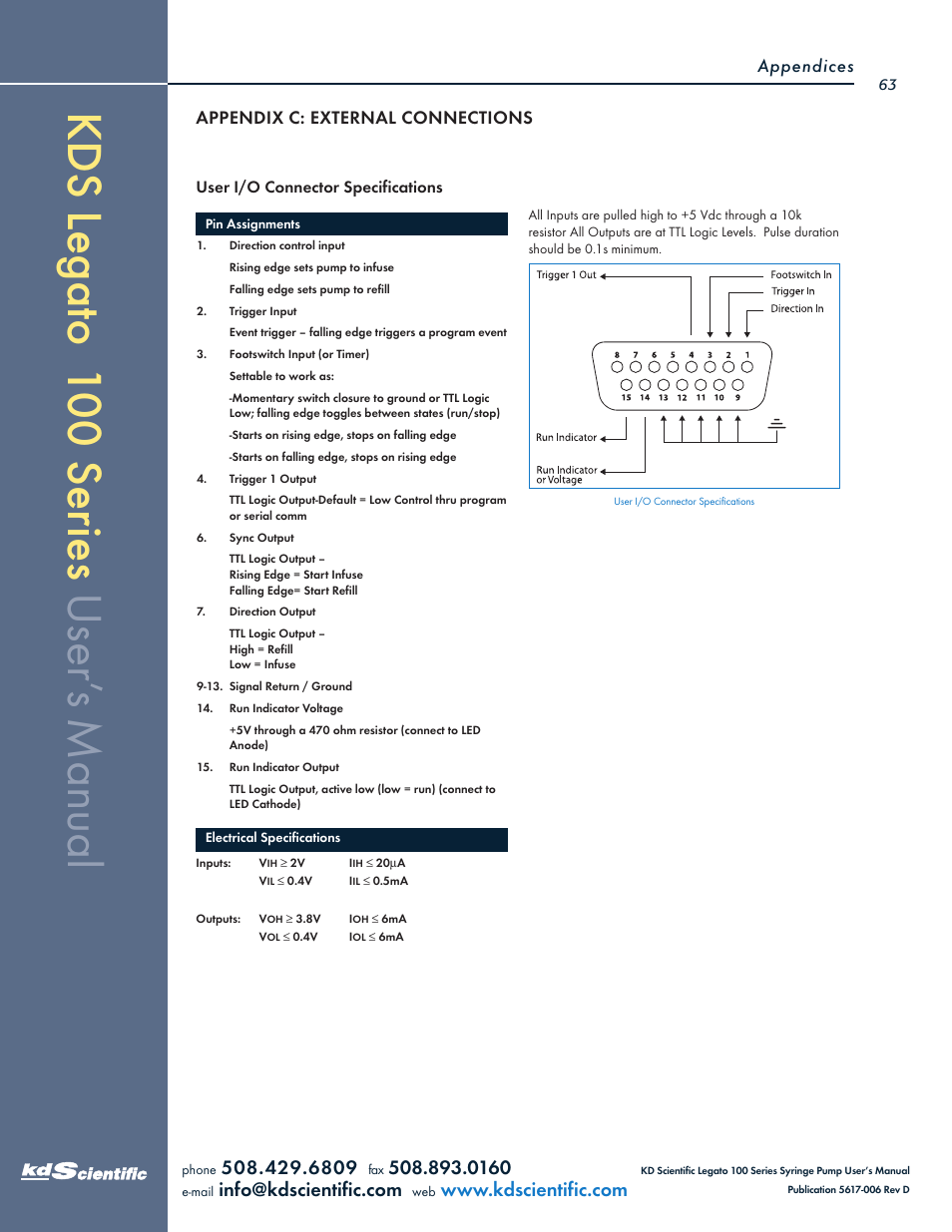 KD Scientific Legato 100 Series User Manual | Page 63 / 71