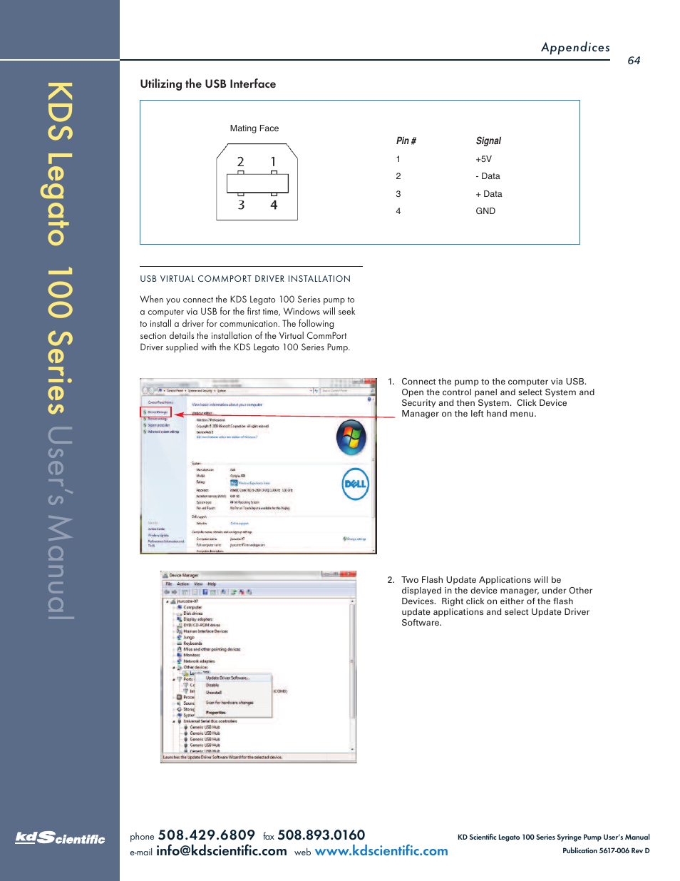 KD Scientific Legato 100 Series User Manual | Page 64 / 71