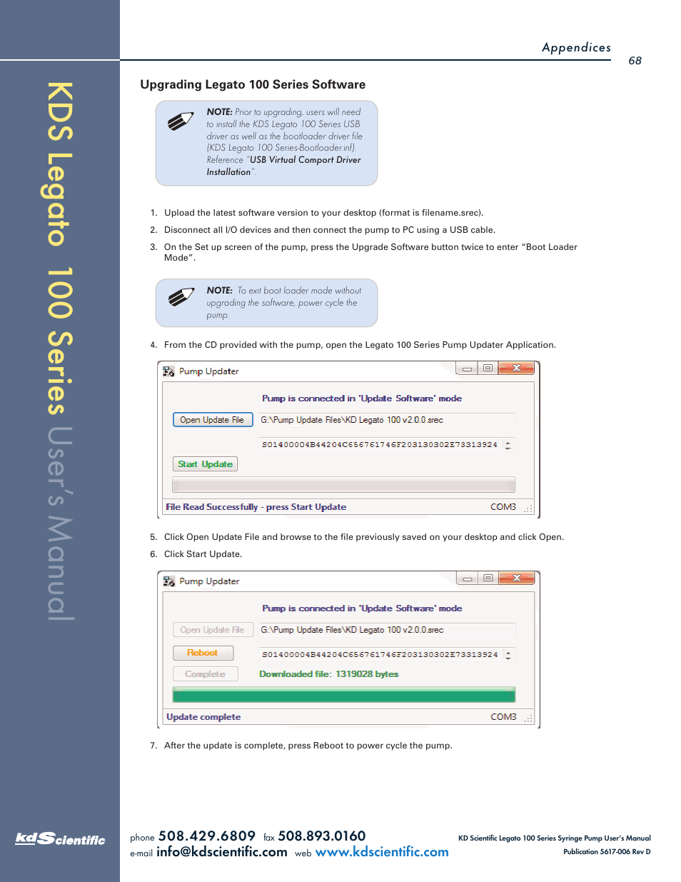 KD Scientific Legato 100 Series User Manual | Page 68 / 71