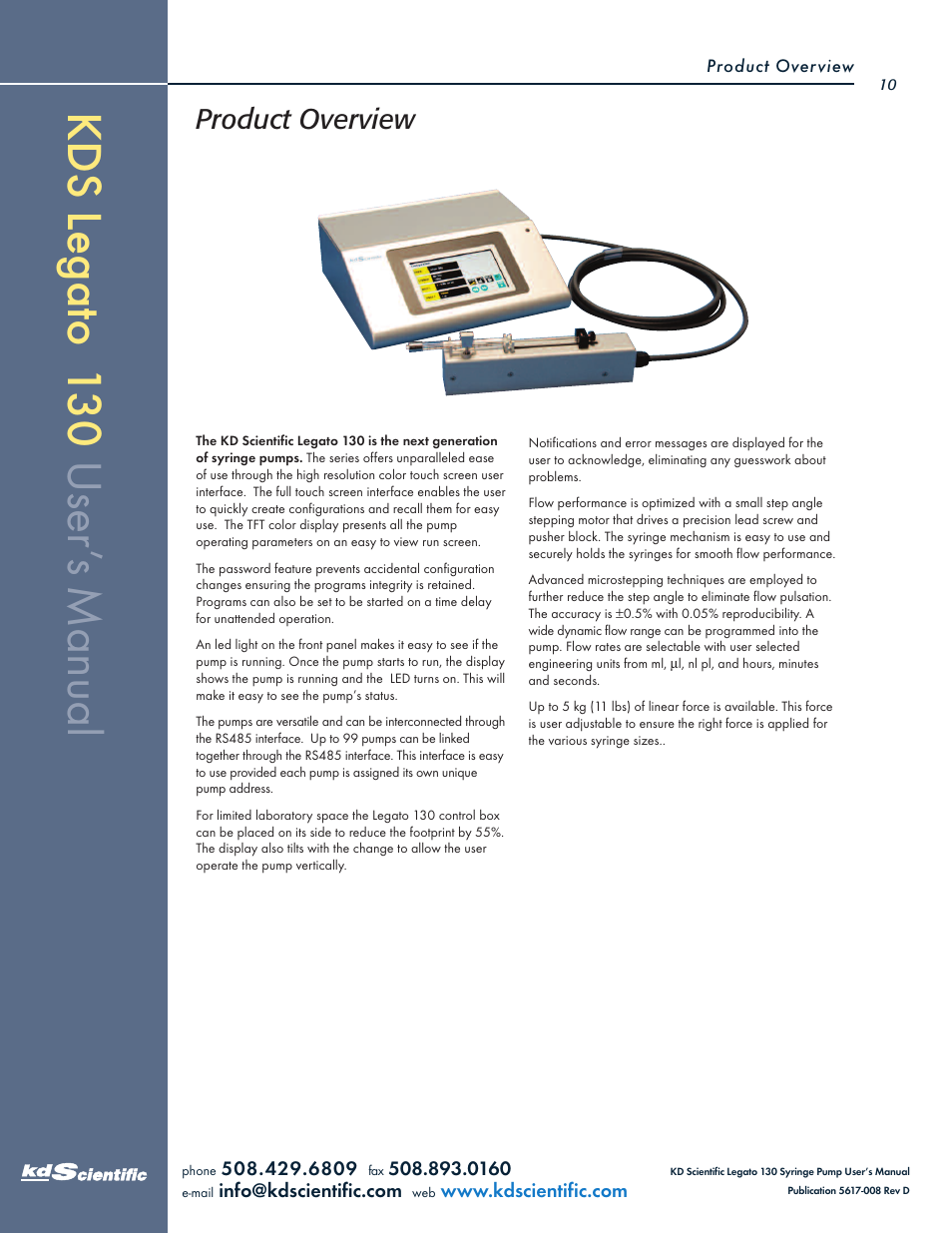 Product overview | KD Scientific Legato 130 Series User Manual | Page 10 / 70