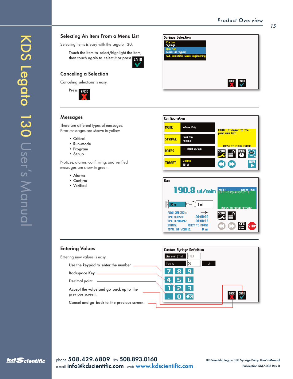KD Scientific Legato 130 Series User Manual | Page 13 / 70