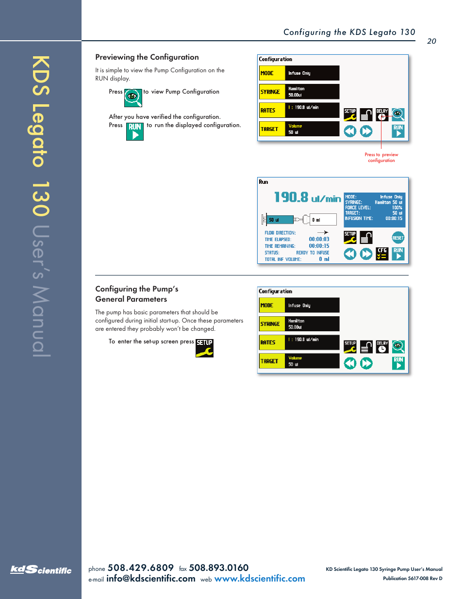 KD Scientific Legato 130 Series User Manual | Page 20 / 70