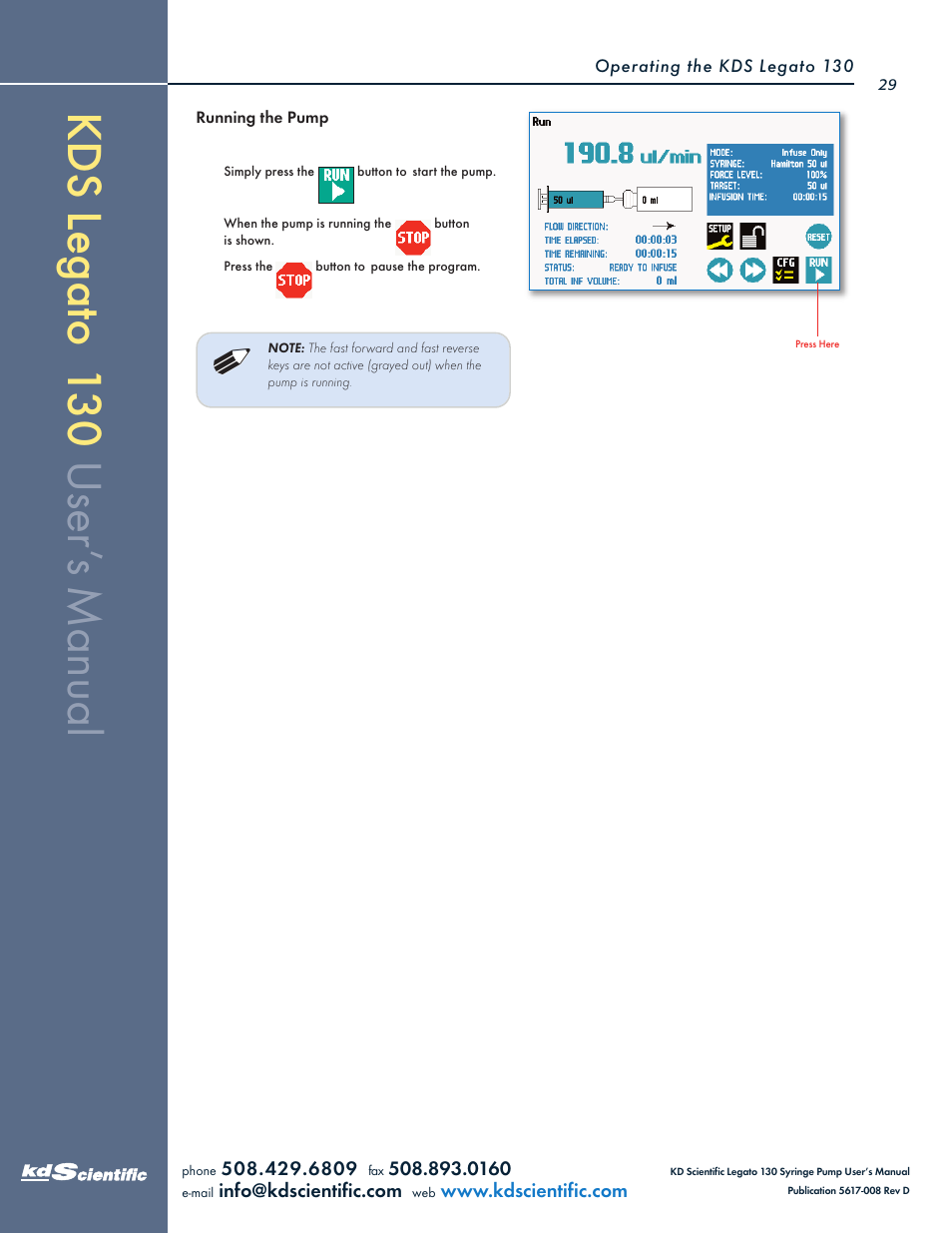 KD Scientific Legato 130 Series User Manual | Page 29 / 70