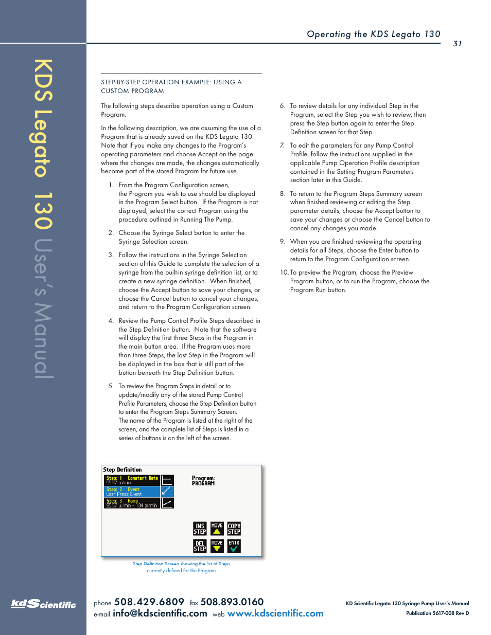 KD Scientific Legato 130 Series User Manual | Page 31 / 70