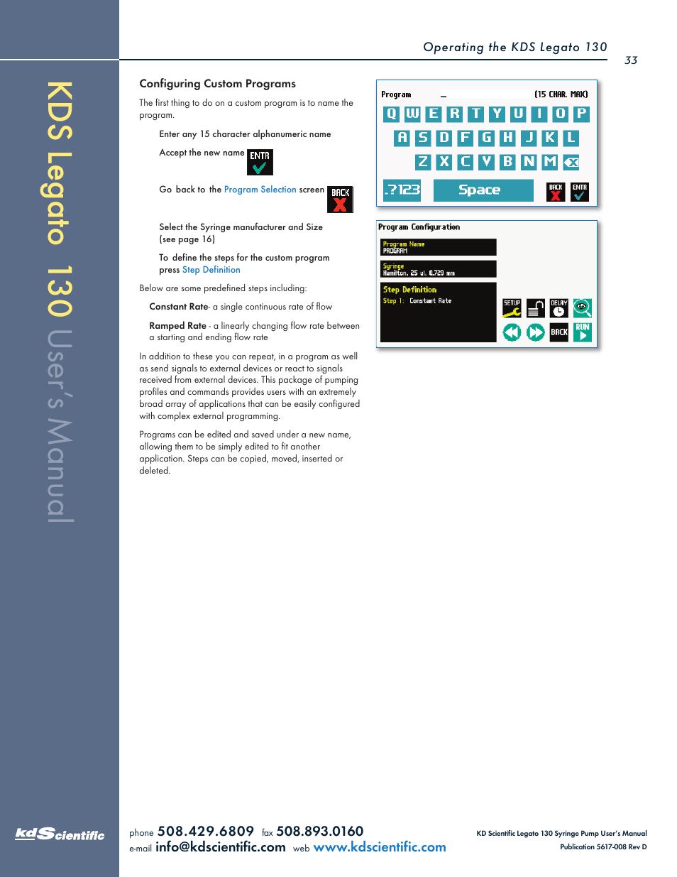 KD Scientific Legato 130 Series User Manual | Page 33 / 70