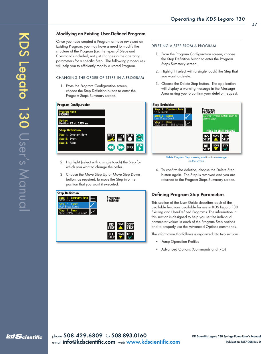 KD Scientific Legato 130 Series User Manual | Page 37 / 70