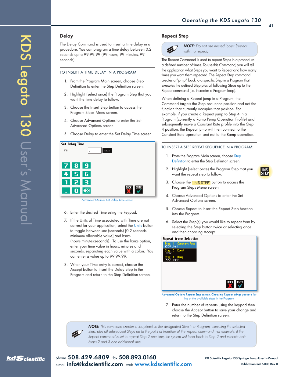 KD Scientific Legato 130 Series User Manual | Page 41 / 70