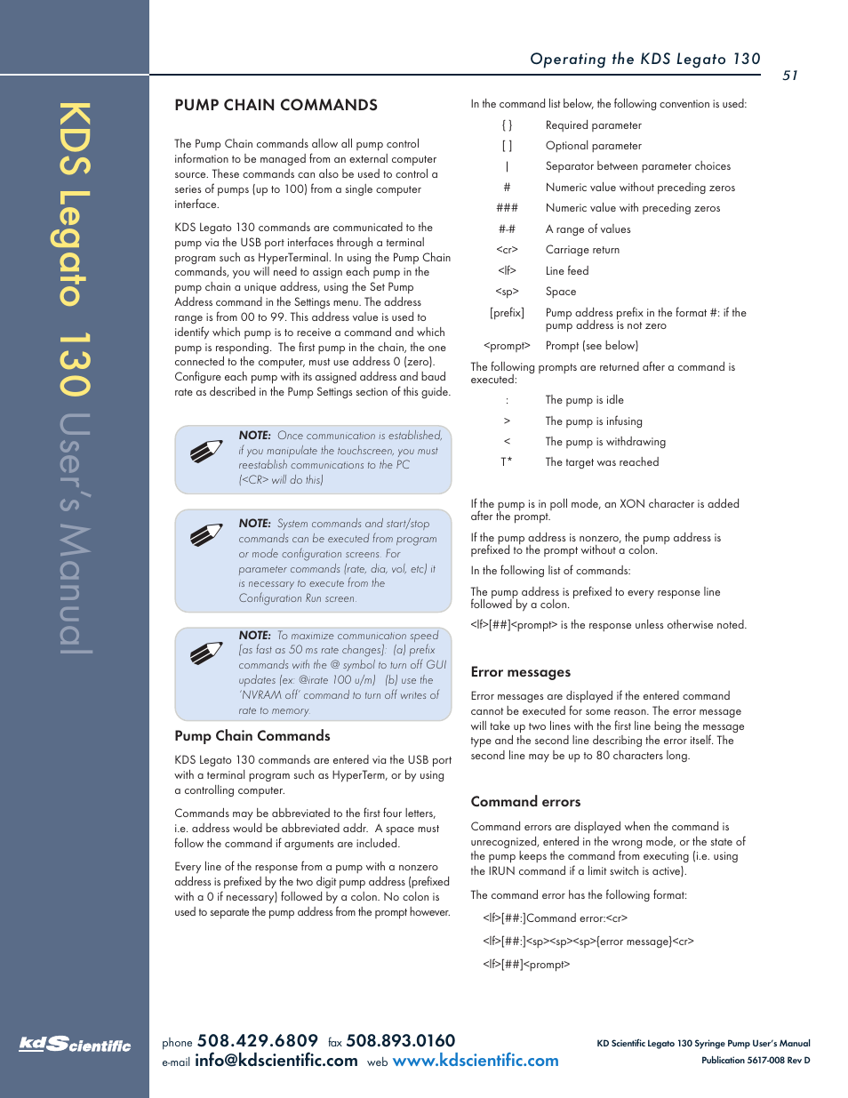KD Scientific Legato 130 Series User Manual | Page 51 / 70