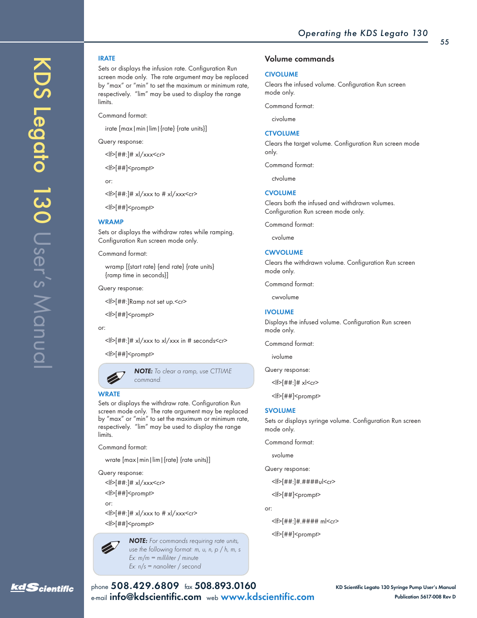 KD Scientific Legato 130 Series User Manual | Page 55 / 70