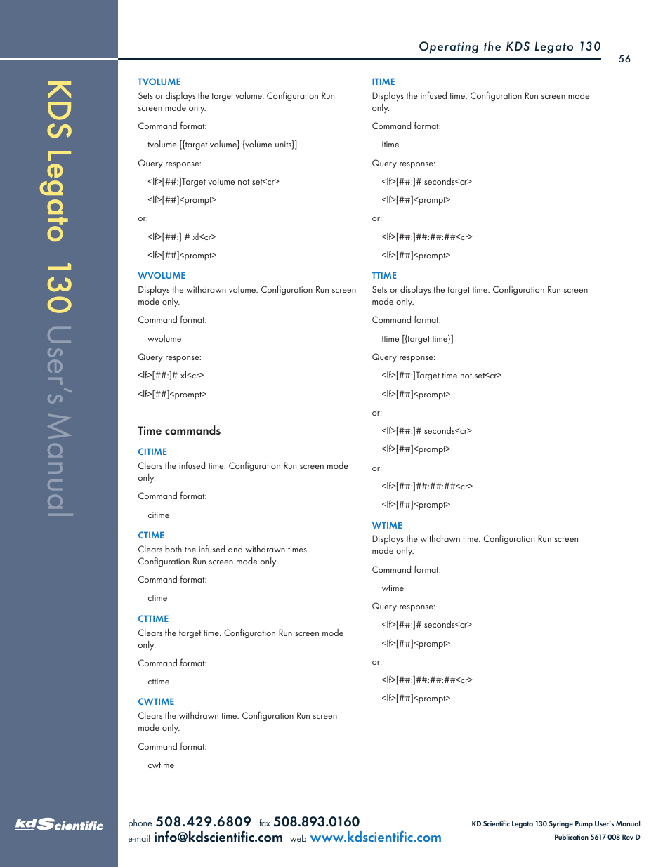 KD Scientific Legato 130 Series User Manual | Page 56 / 70