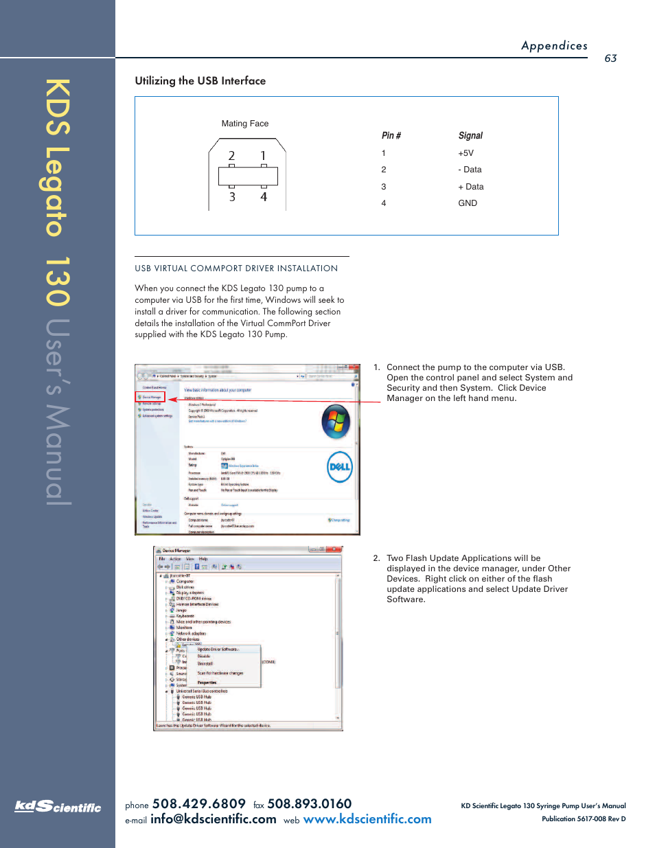 KD Scientific Legato 130 Series User Manual | Page 63 / 70