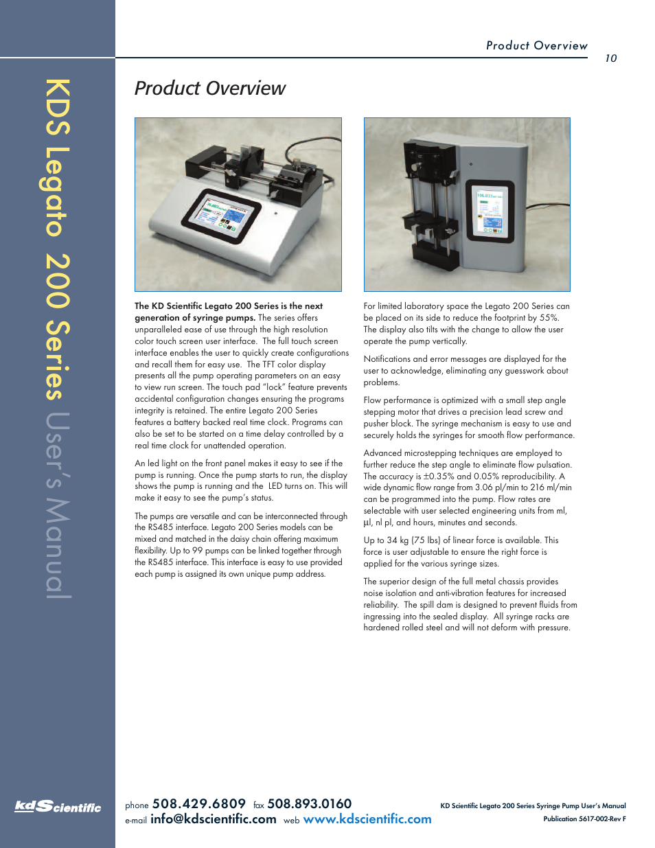 Product overview | KD Scientific Legato 200 Series User Manual | Page 10 / 90