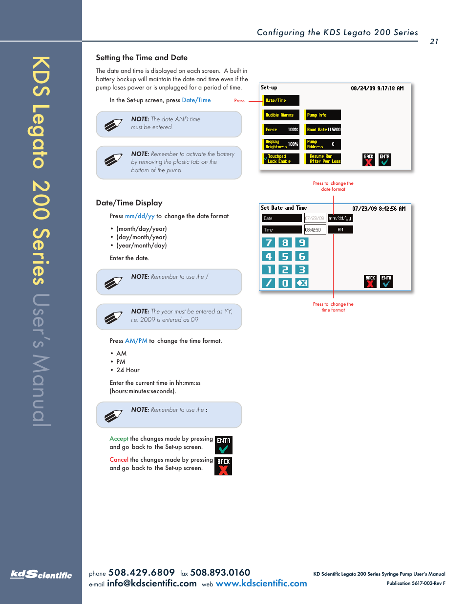 KD Scientific Legato 200 Series User Manual | Page 21 / 90