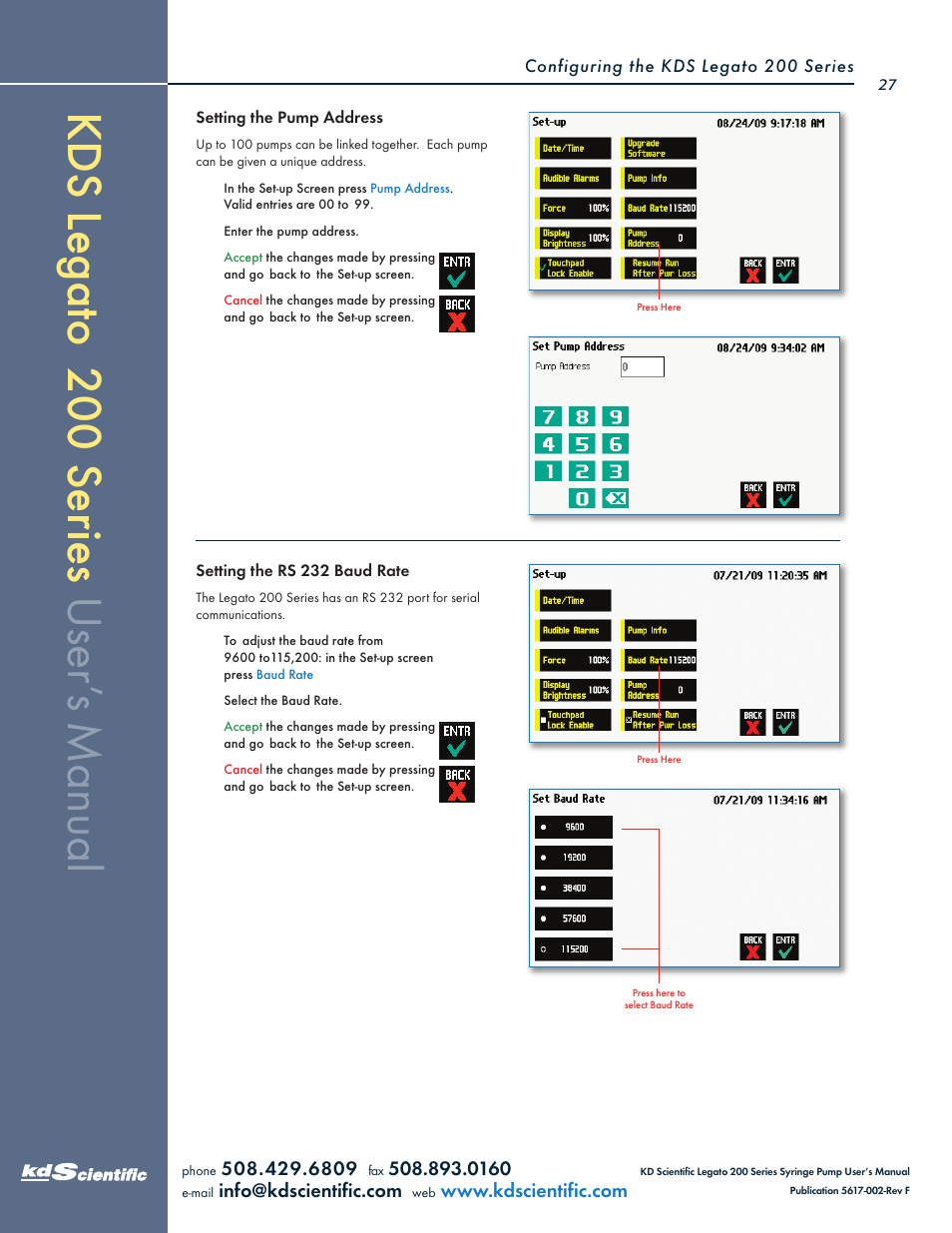 KD Scientific Legato 200 Series User Manual | Page 27 / 90