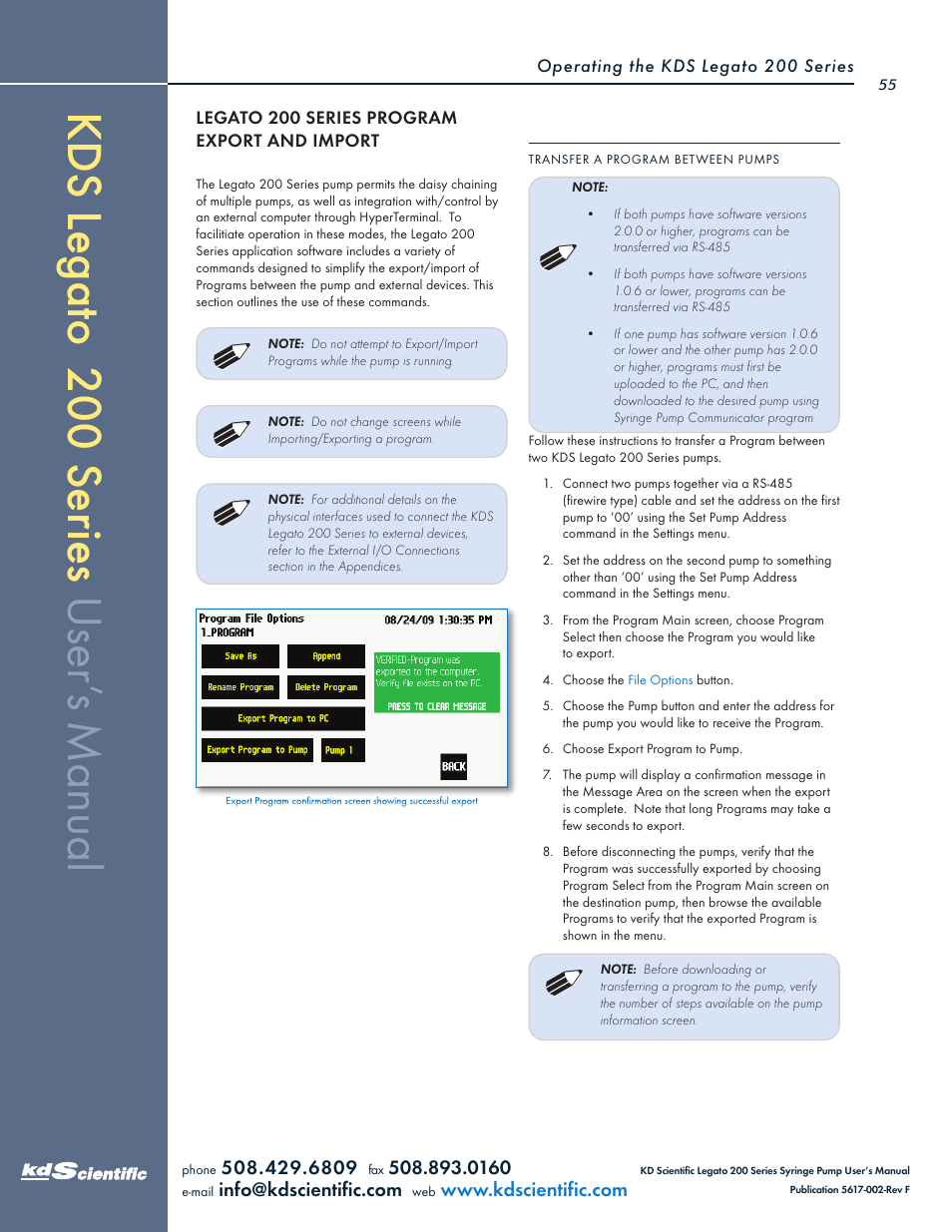 KD Scientific Legato 200 Series User Manual | Page 55 / 90