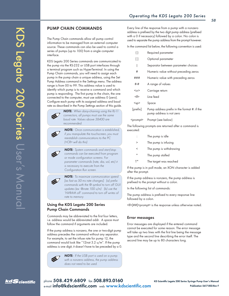 KD Scientific Legato 200 Series User Manual | Page 58 / 90