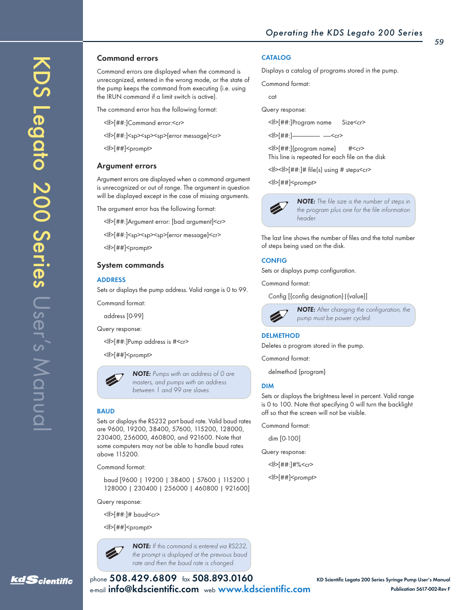 KD Scientific Legato 200 Series User Manual | Page 59 / 90